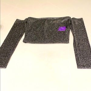 cropped sparkly top